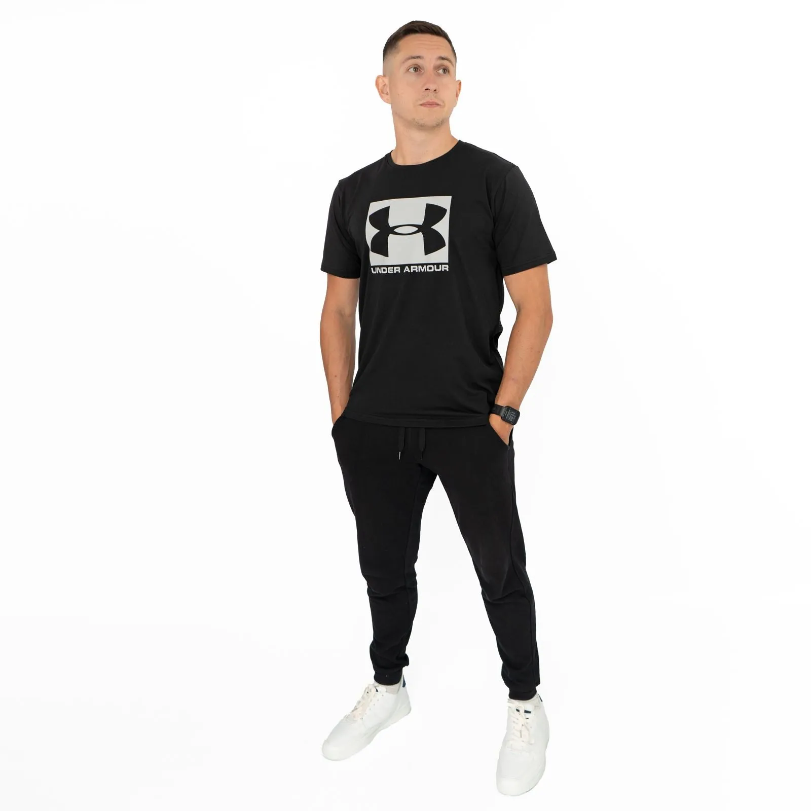 Under Armour Men Logo Print Sportstyle Black Short Sleeve T-shirt