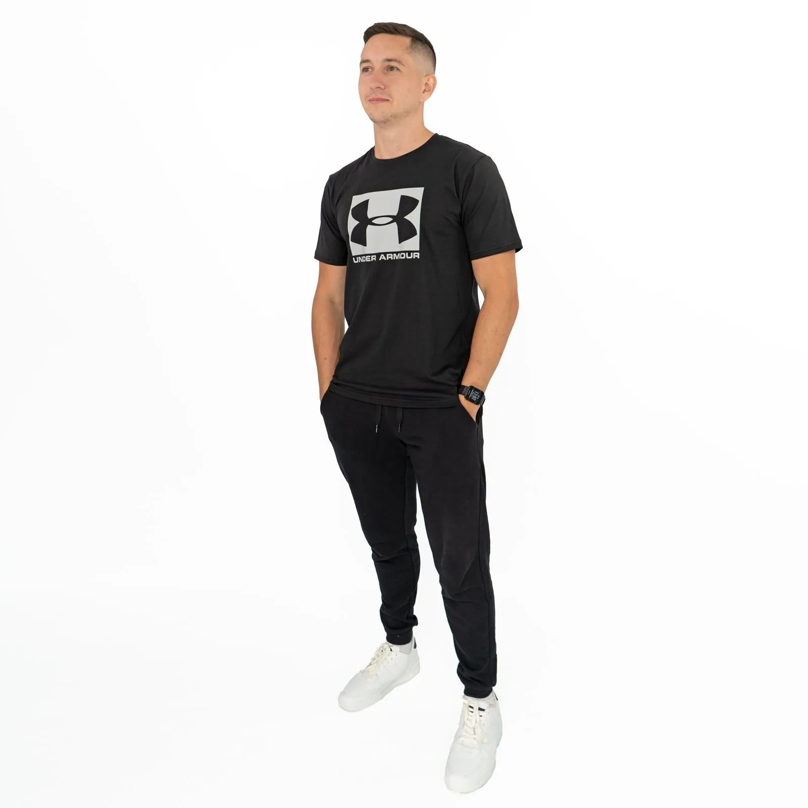 Under Armour Men Logo Print Sportstyle Black Short Sleeve T-shirt