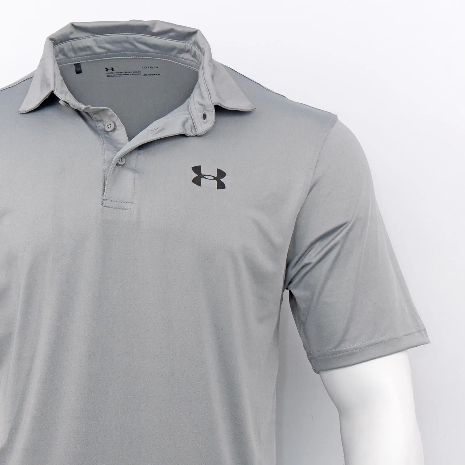 Under Armour Mens HeatGear Golf Sports Grey Polo Shirt Casual Tops