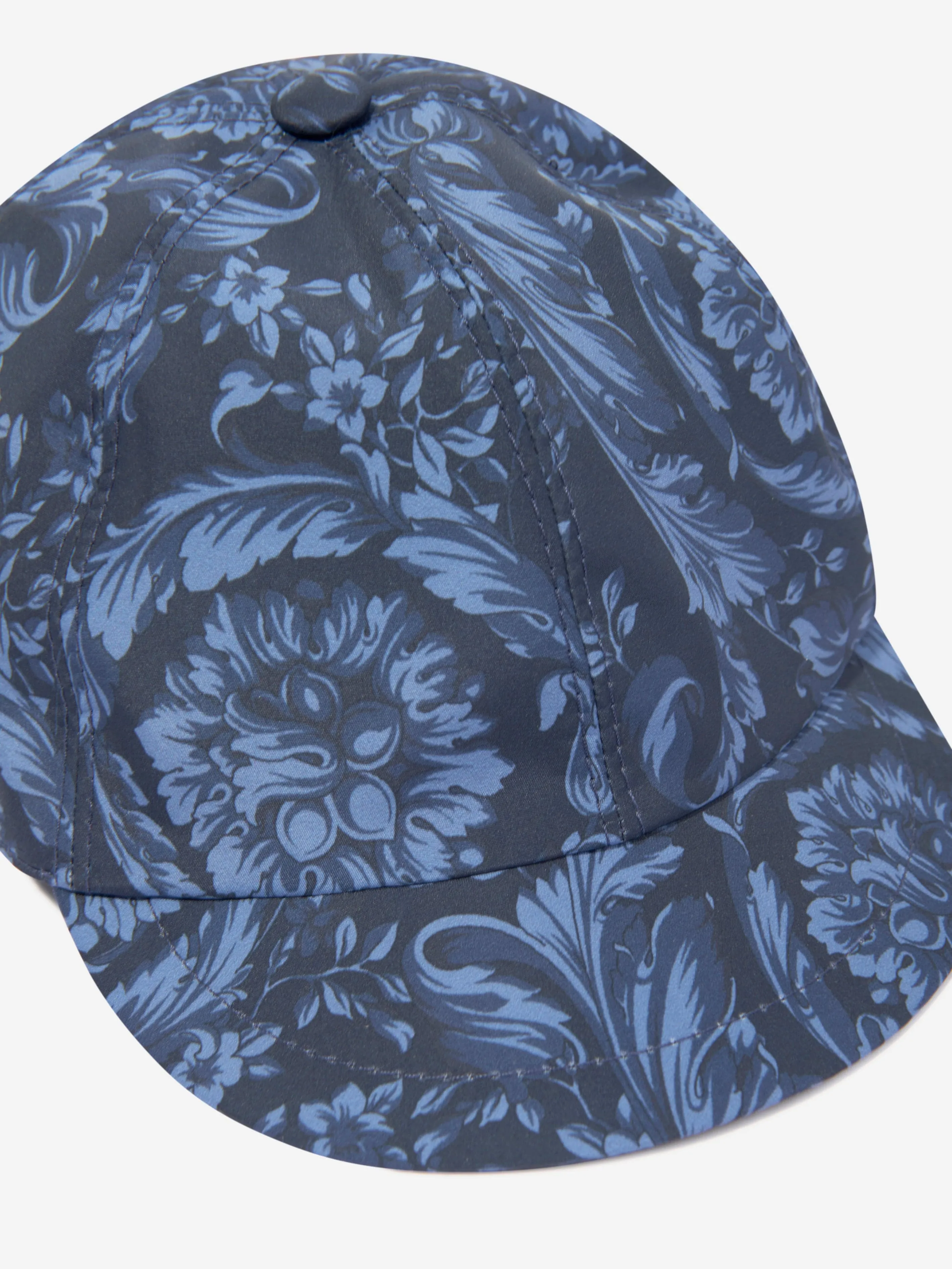 Versace Boys Baroque Print Cap in Navy