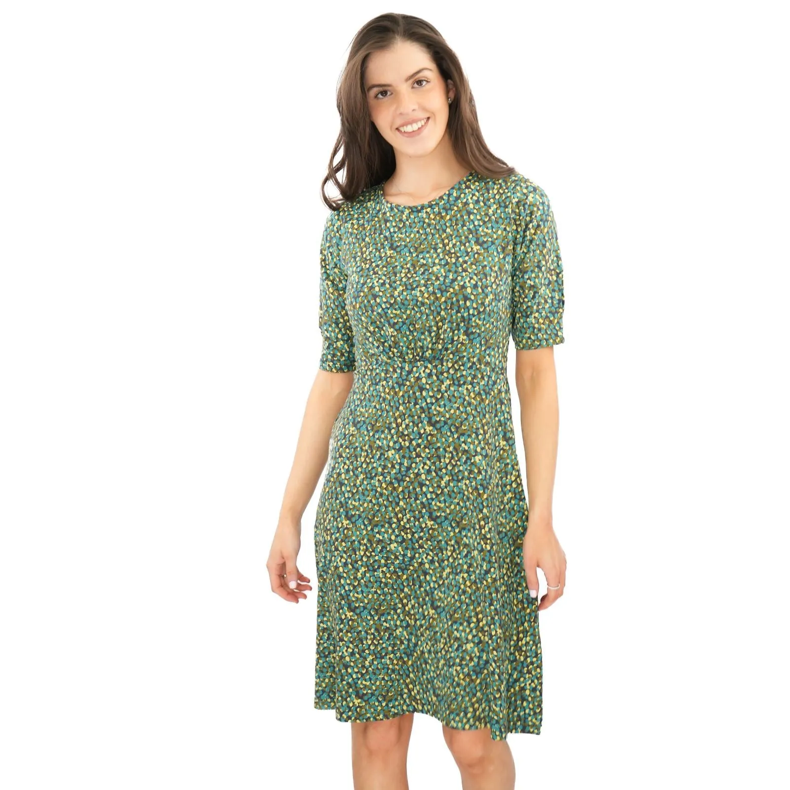 Weird Fish Green Cassandra Swing Dress