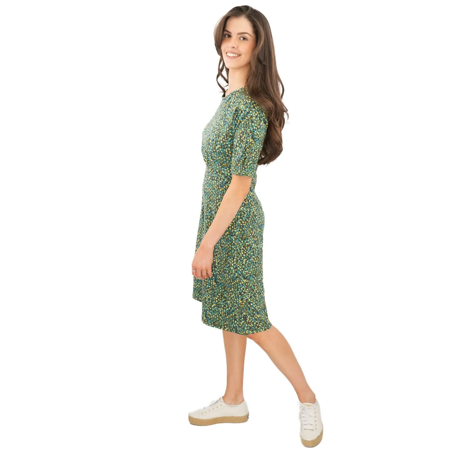 Weird Fish Green Cassandra Swing Dress