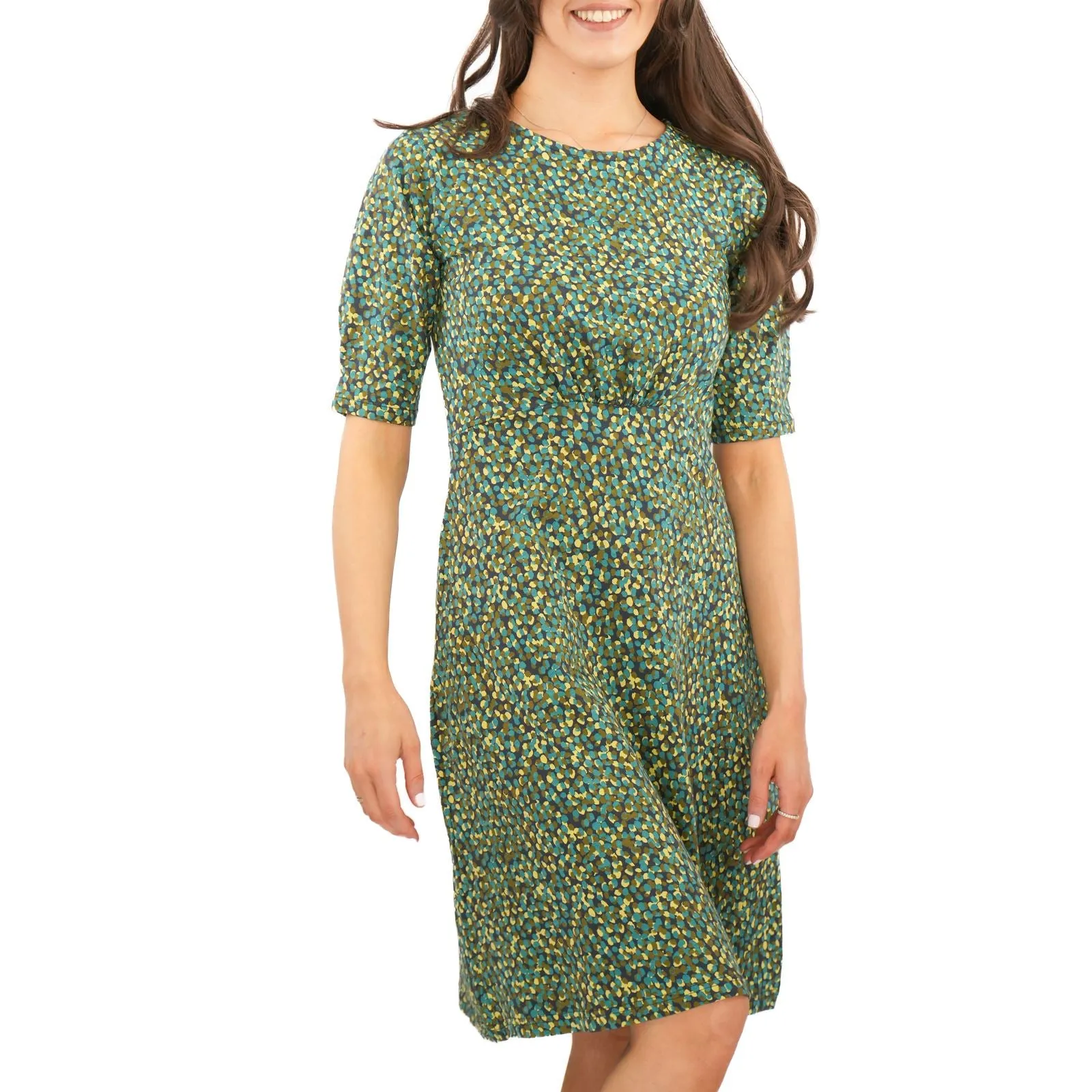 Weird Fish Green Cassandra Swing Dress