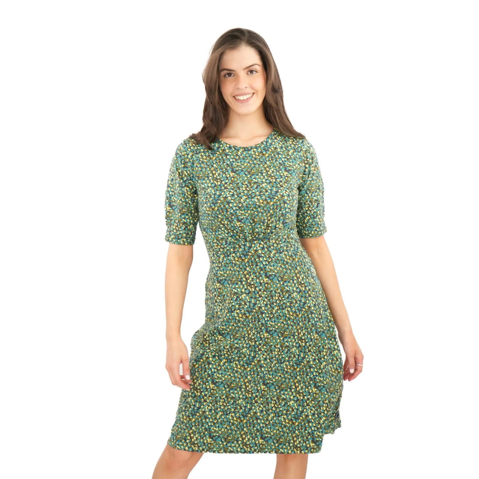 Weird Fish Green Cassandra Swing Dress