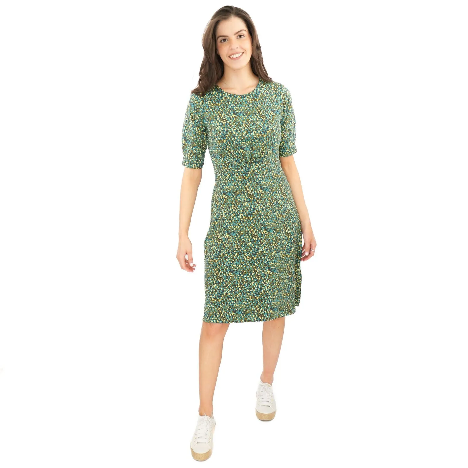 Weird Fish Green Cassandra Swing Dress