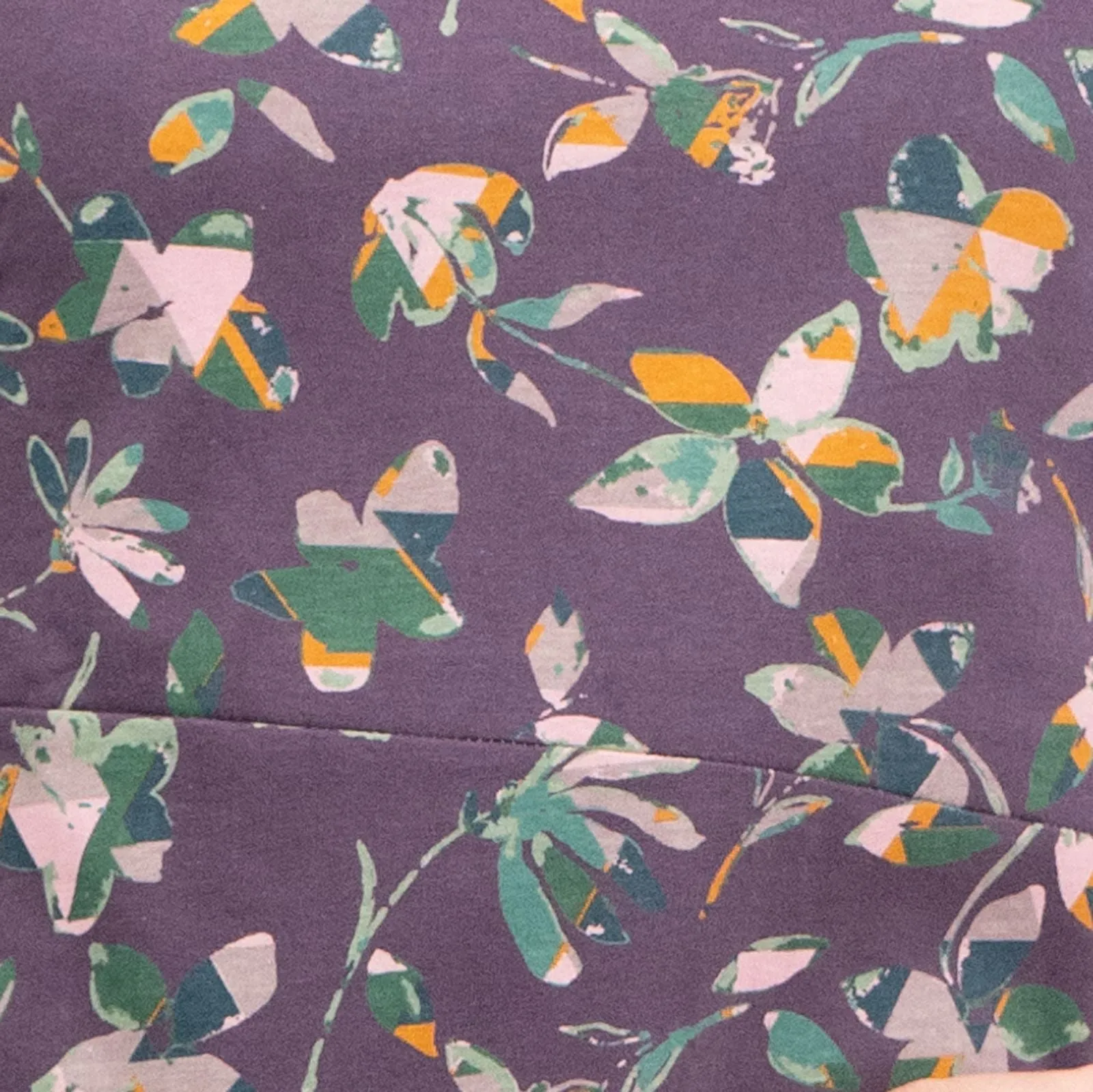 Weird Fish Starshine Purple Floral 3/4 Sleeve Jersey Dress