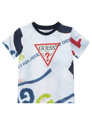 White Graphic Short Sleeve T-Shirt (2-7) Guess