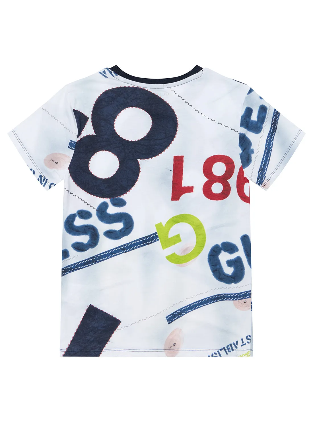 White Graphic Short Sleeve T-Shirt (7-16) Guess