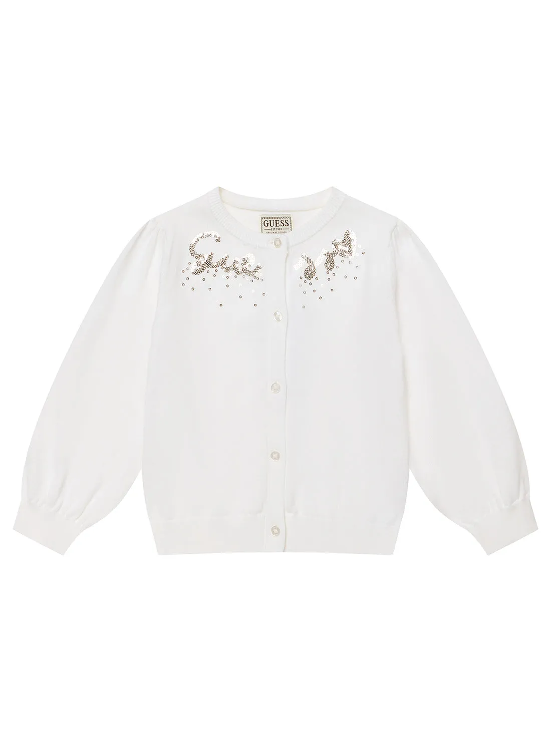 White Long Sleeve Cardigan (2-7) Guess