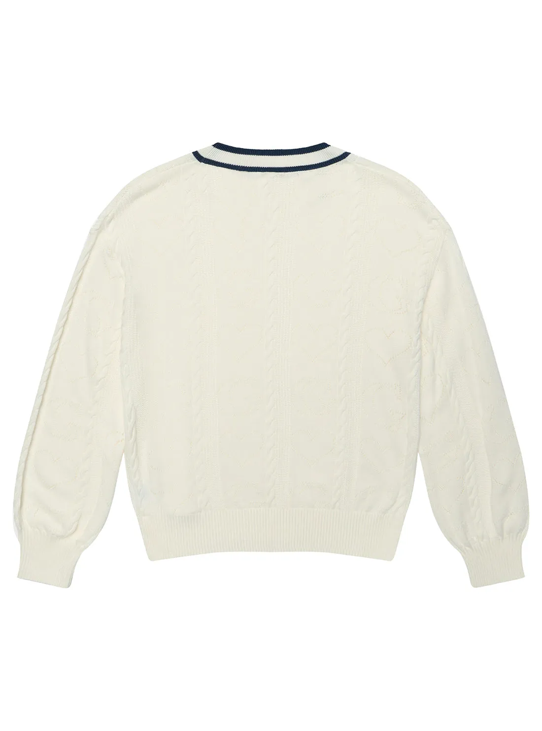 White Long Sleeve Knit Sweater (7-16) Guess