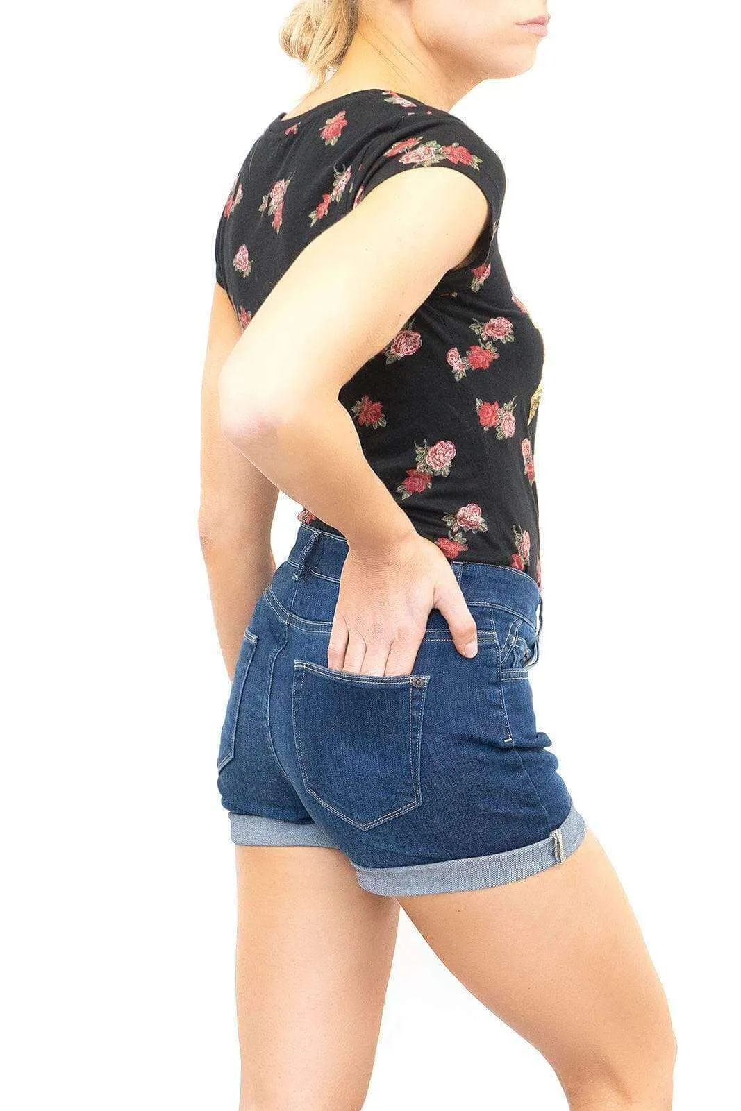 White Stuff Blue Denim Roll Up Shorts