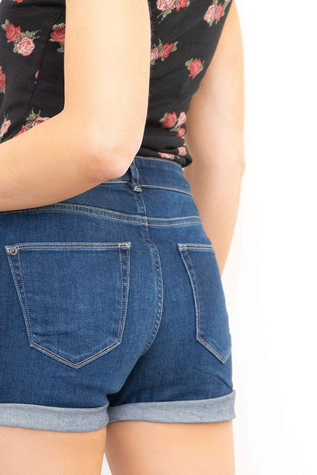 White Stuff Blue Denim Roll Up Shorts