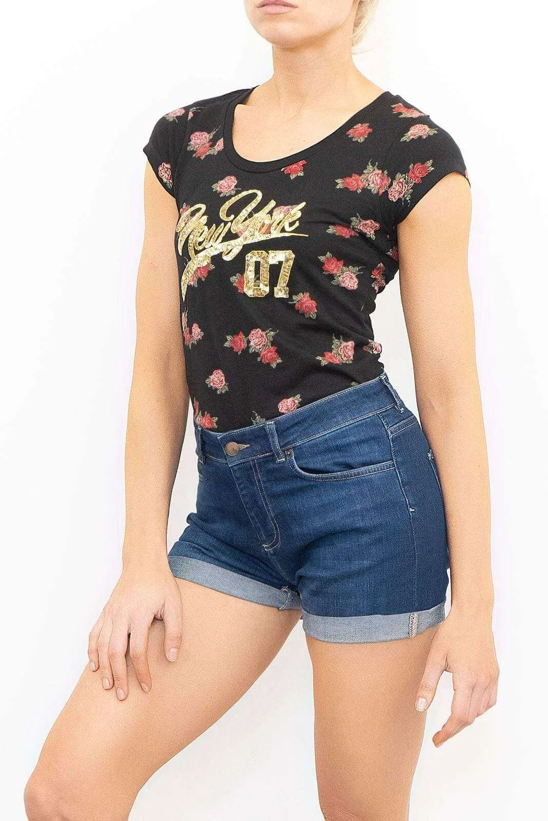 White Stuff Blue Denim Roll Up Shorts