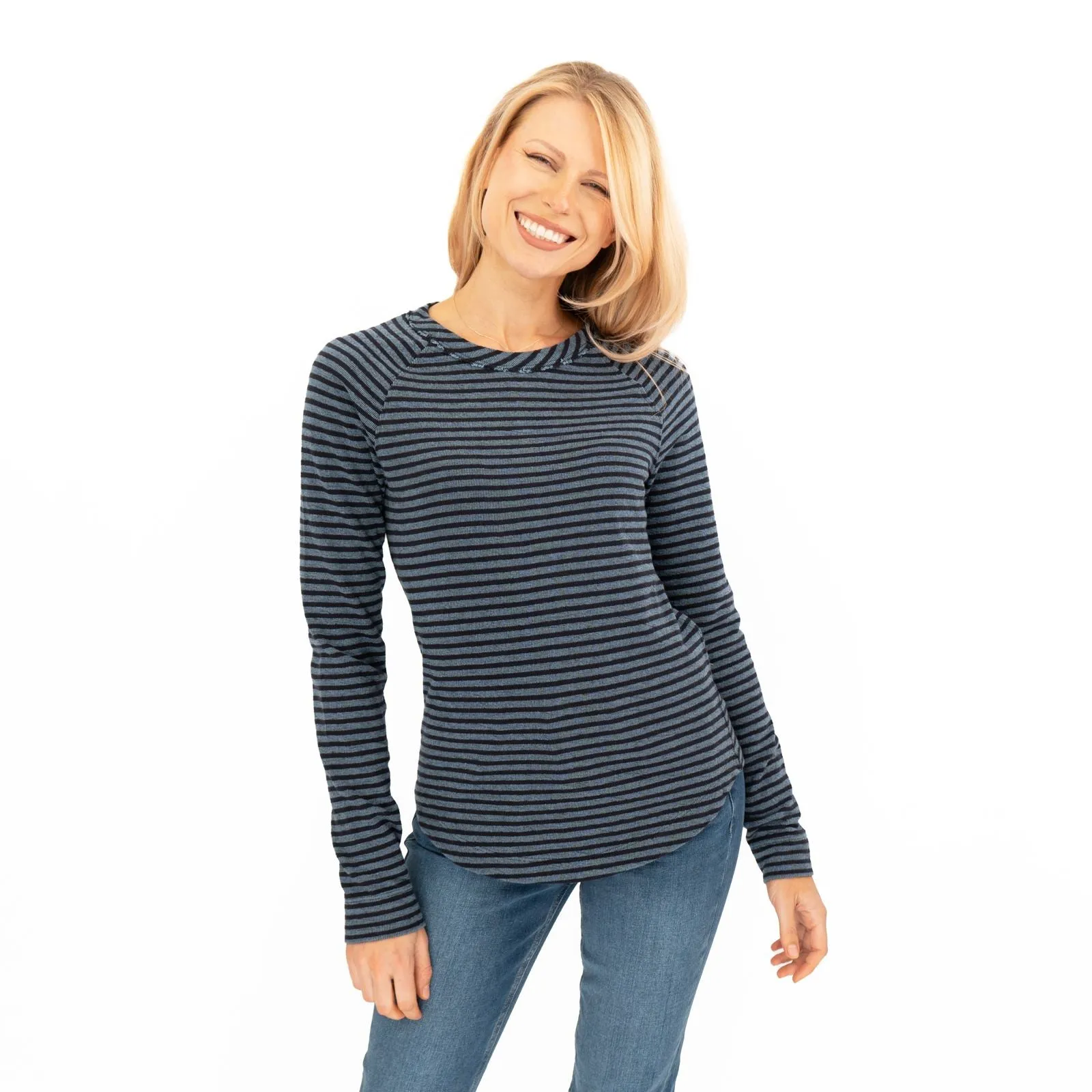White Stuff Blue Gloria Striped Long Sleeve T-shirt