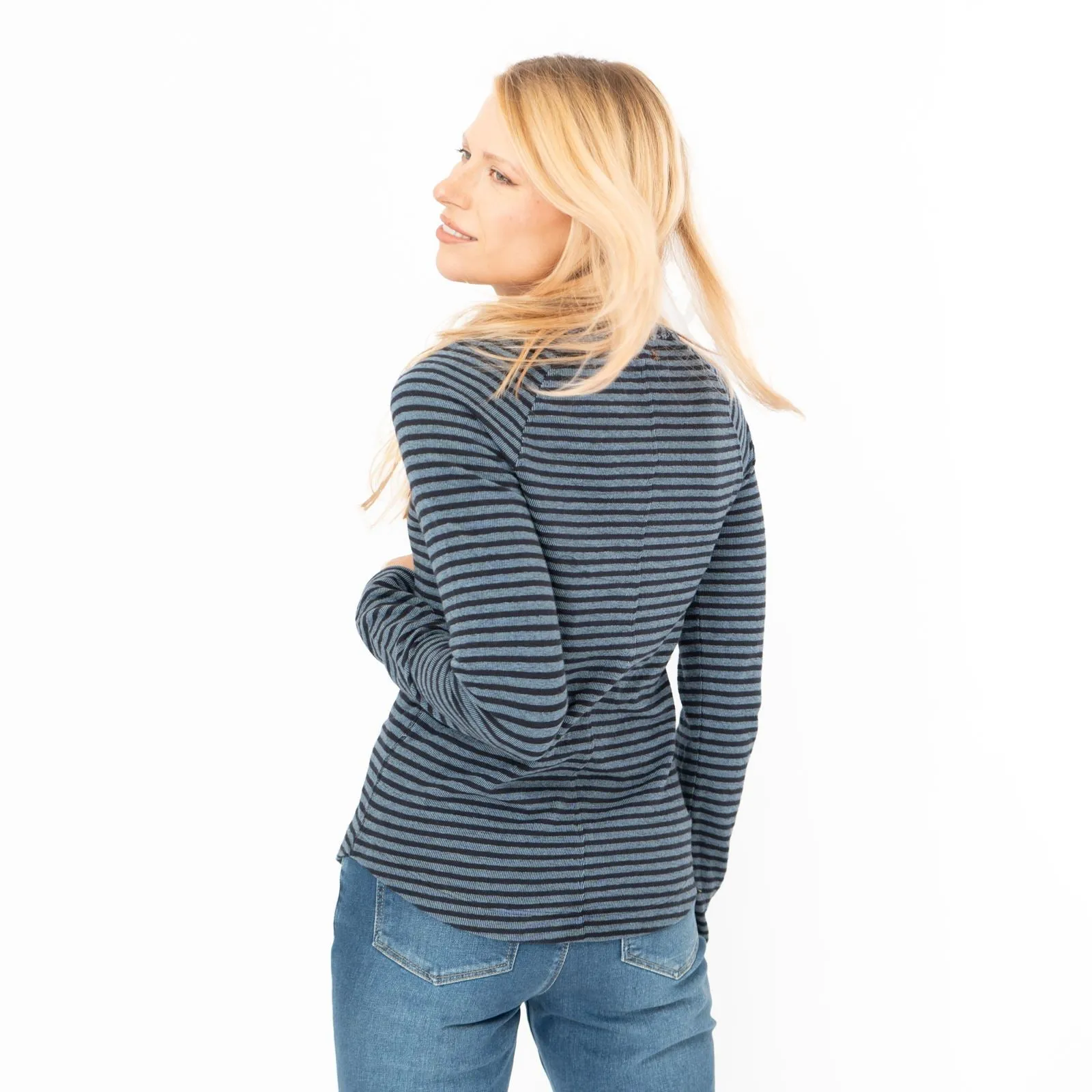 White Stuff Blue Gloria Striped Long Sleeve T-shirt