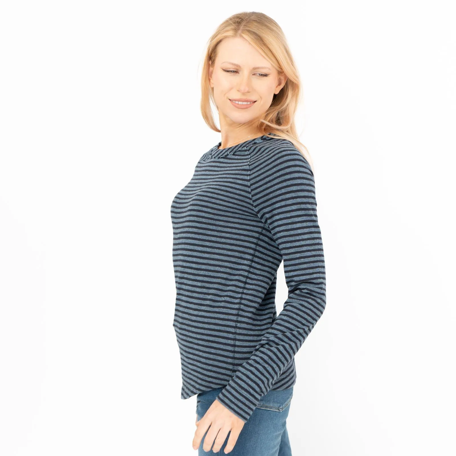 White Stuff Blue Gloria Striped Long Sleeve T-shirt