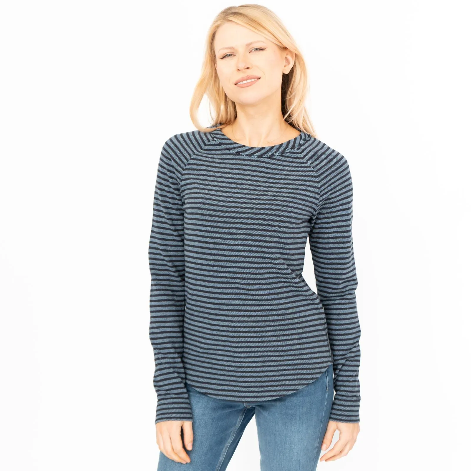 White Stuff Blue Gloria Striped Long Sleeve T-shirt