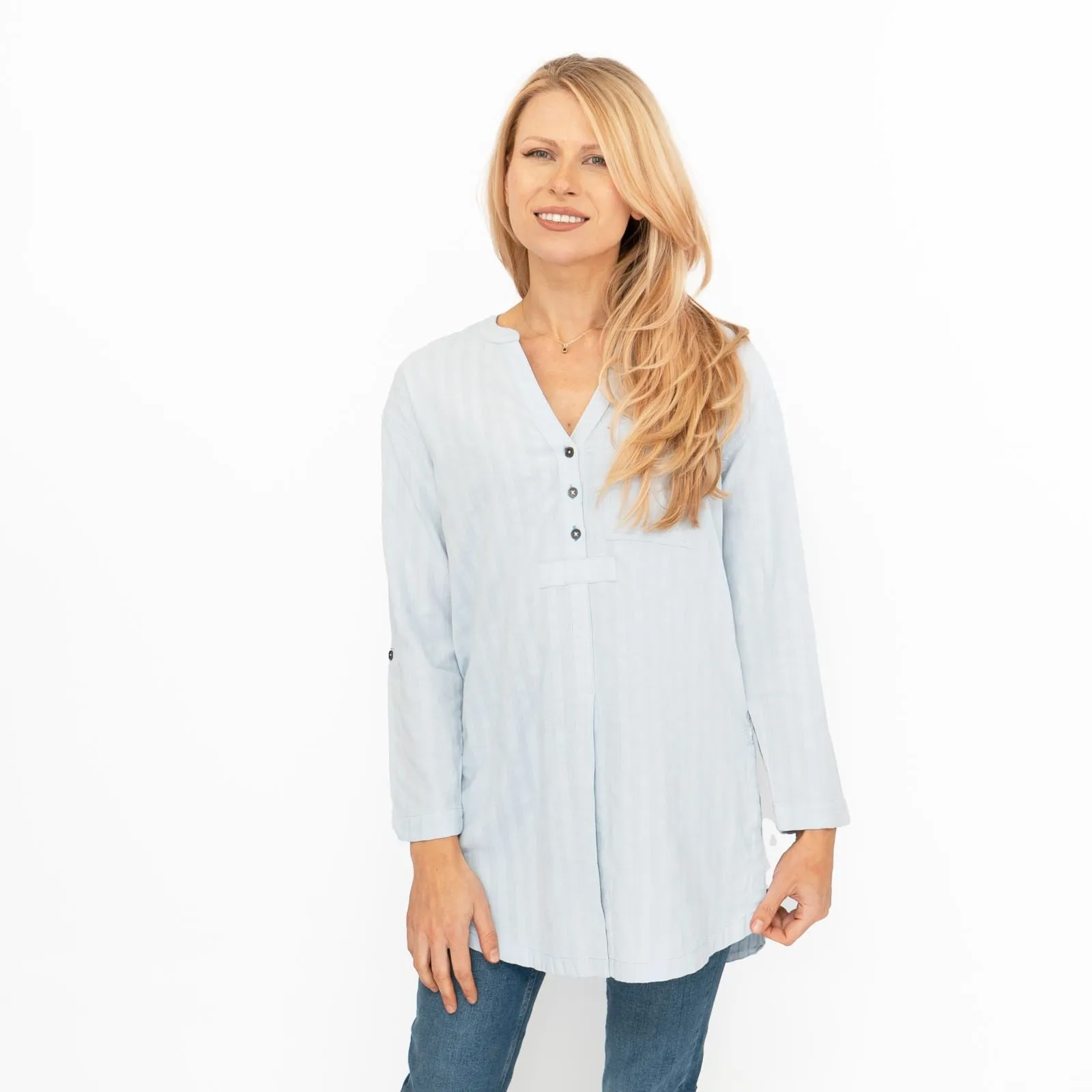 White Stuff Blue Rhiannon Longline Shirt