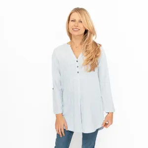 White Stuff Blue Rhiannon Longline Shirt