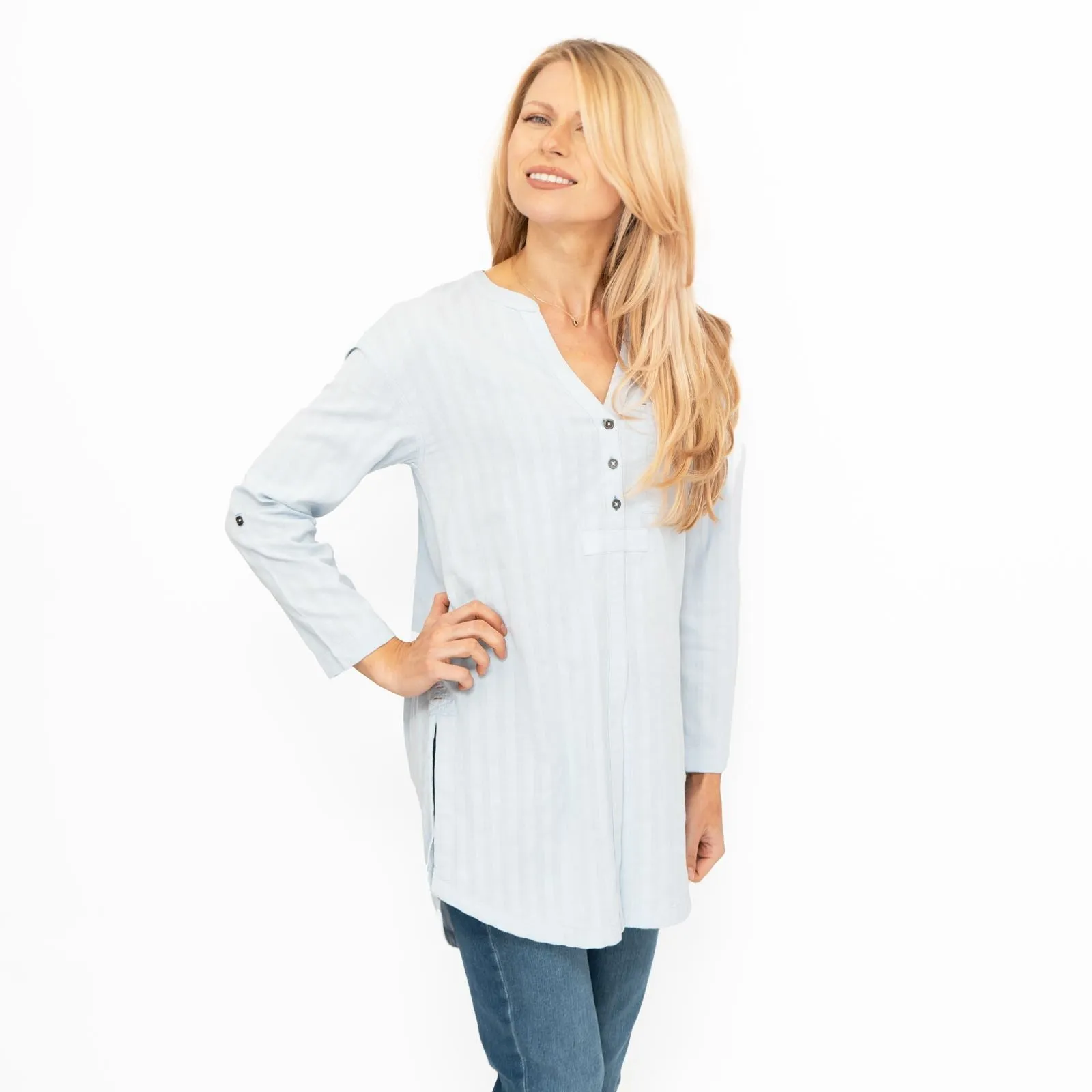 White Stuff Blue Rhiannon Longline Shirt