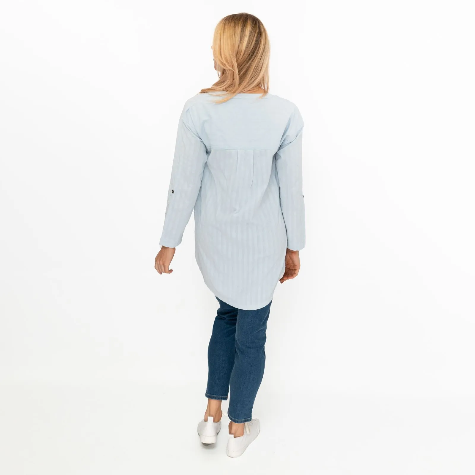 White Stuff Blue Rhiannon Longline Shirt