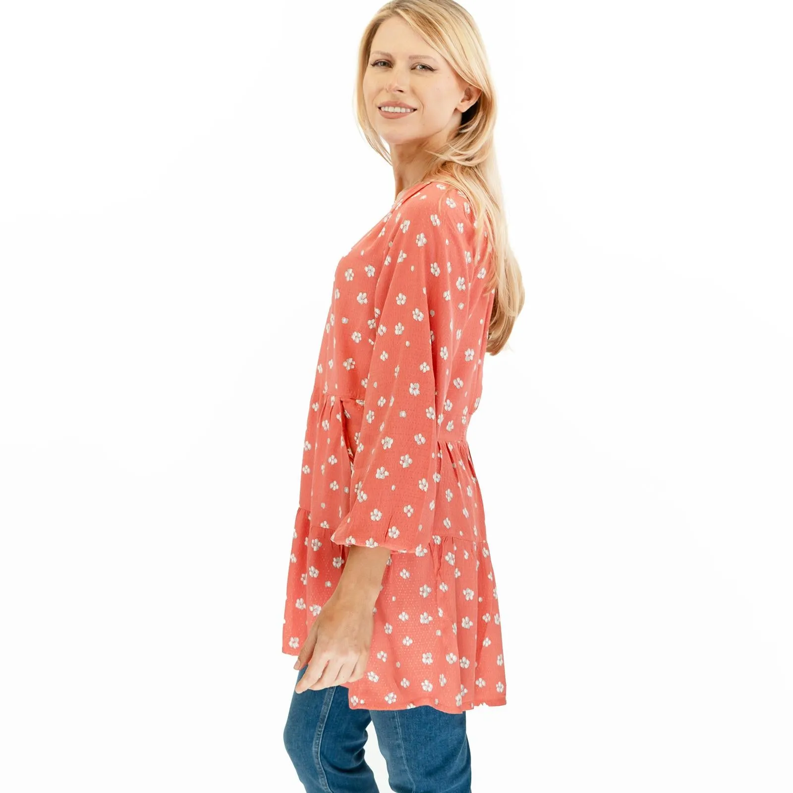 White Stuff Coral Bella Tunic Dress Long Sleeve