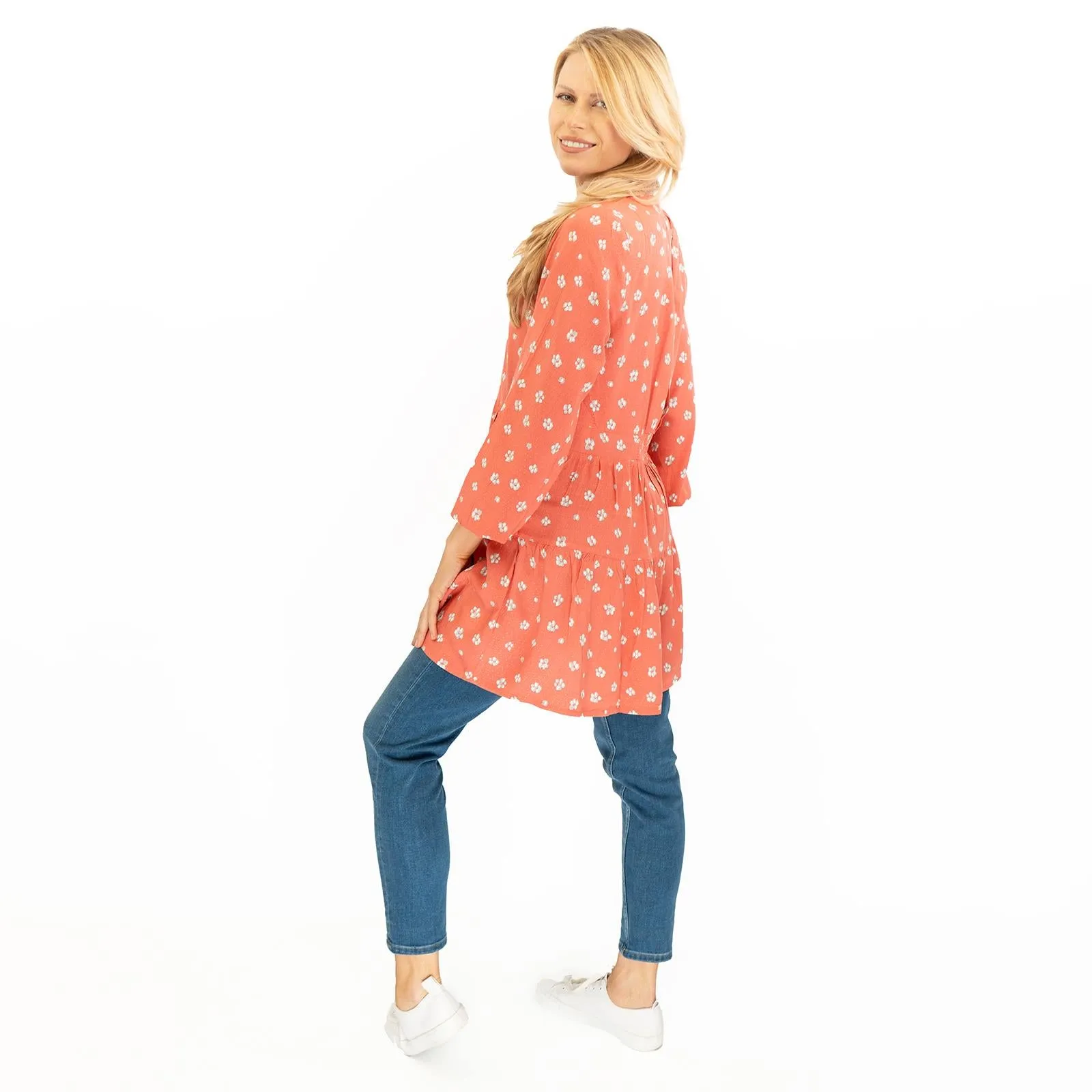 White Stuff Coral Bella Tunic Dress Long Sleeve
