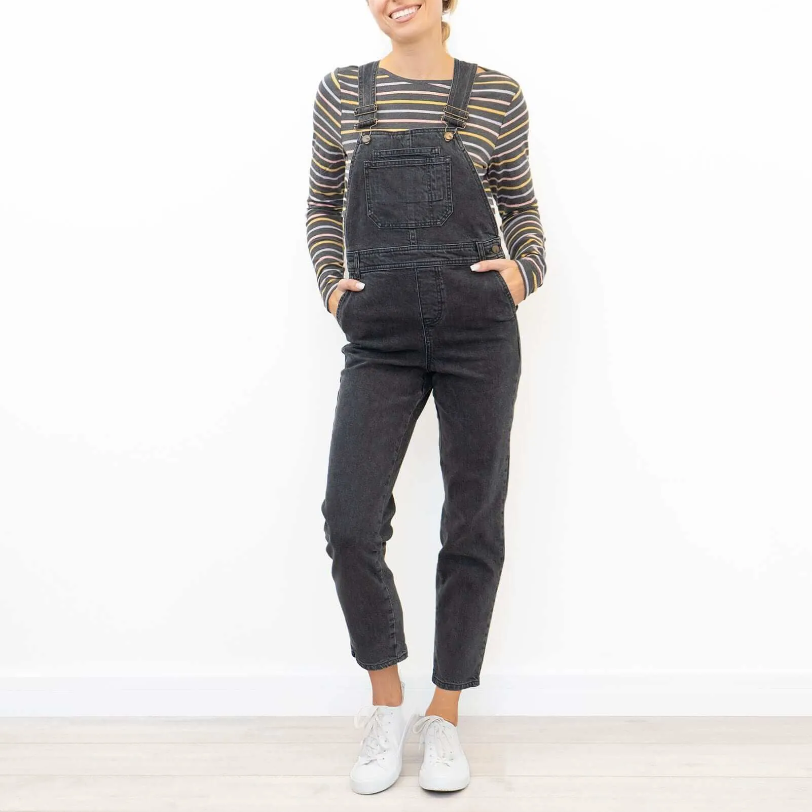 White Stuff Dahlia Black Denim Slim Leg Dungarees
