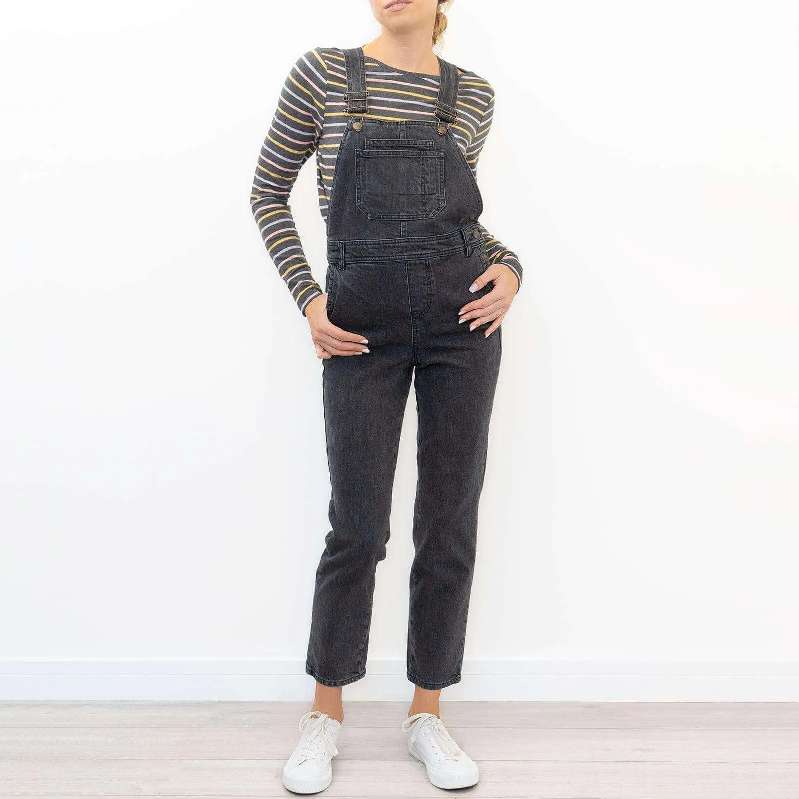 White Stuff Dahlia Black Denim Slim Leg Dungarees