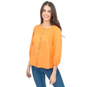 White Stuff Daniella Shirred 3/4 Sleeve Top