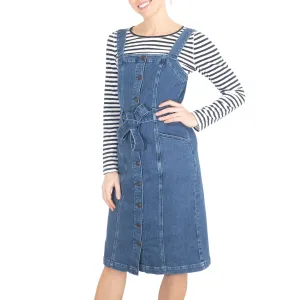 White Stuff Farrow Blue Denim Pinafore Dress