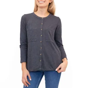 White Stuff Grey Marl Long Sleeve Pocket Top