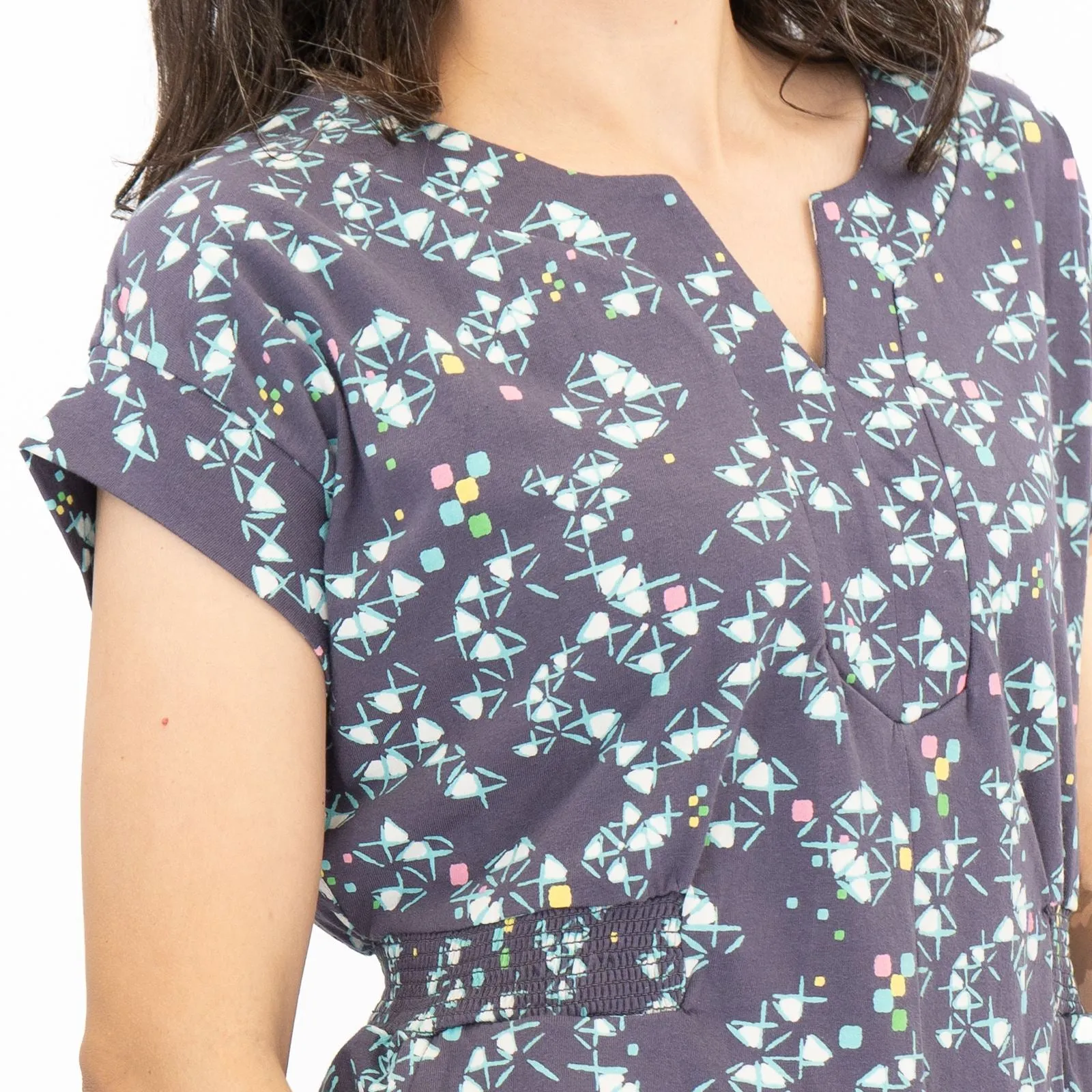 White Stuff Grey Penny Cotton Jersey Dress