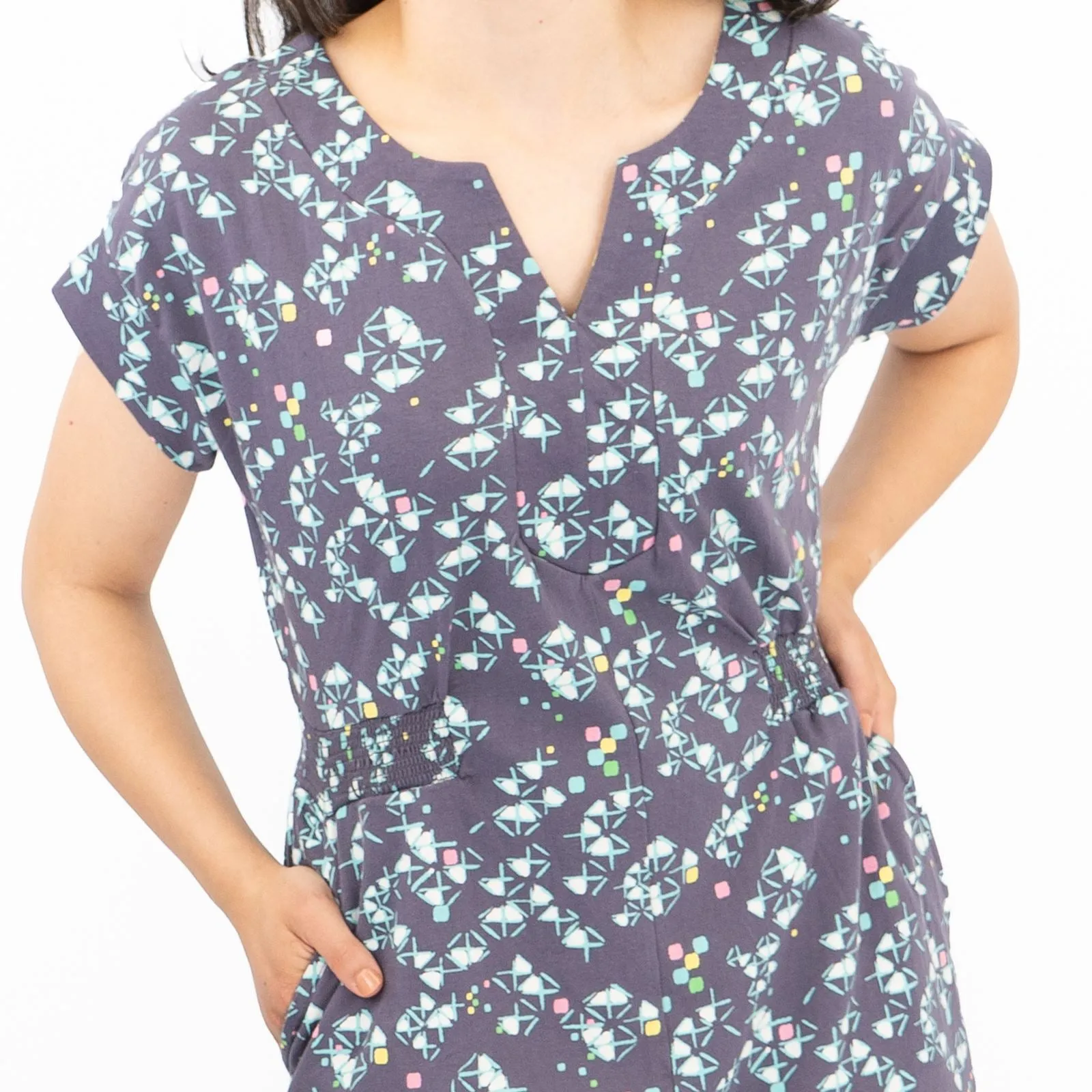 White Stuff Grey Penny Cotton Jersey Dress