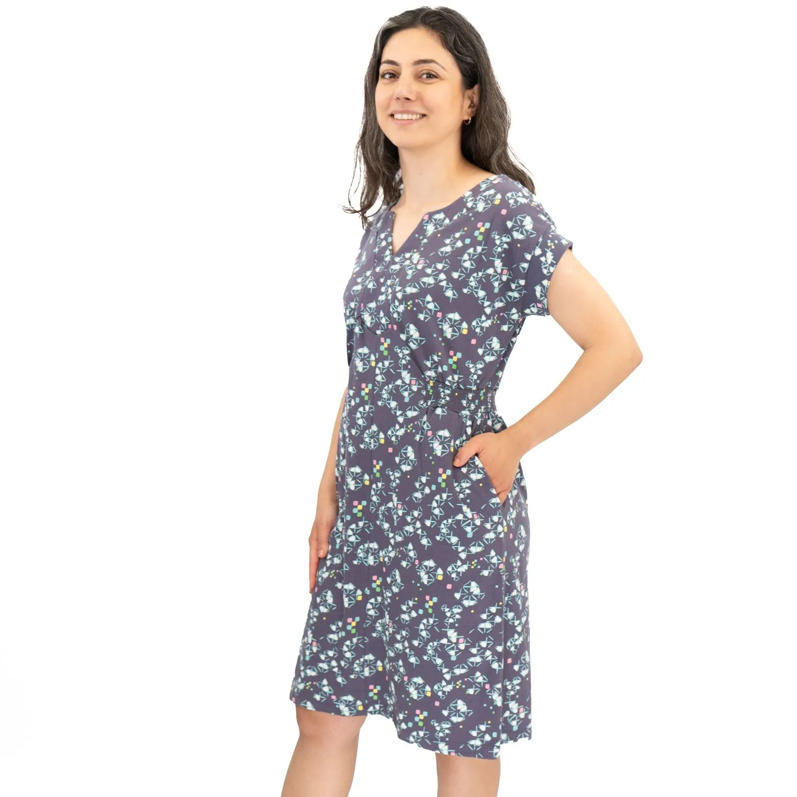 White Stuff Grey Penny Cotton Jersey Dress