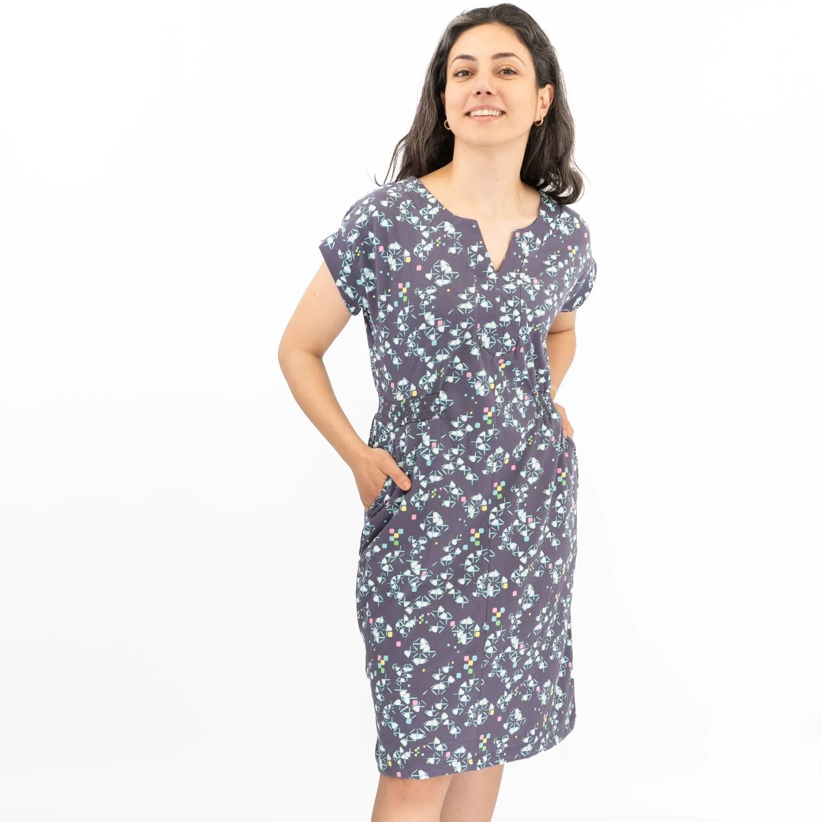 White Stuff Grey Penny Cotton Jersey Dress