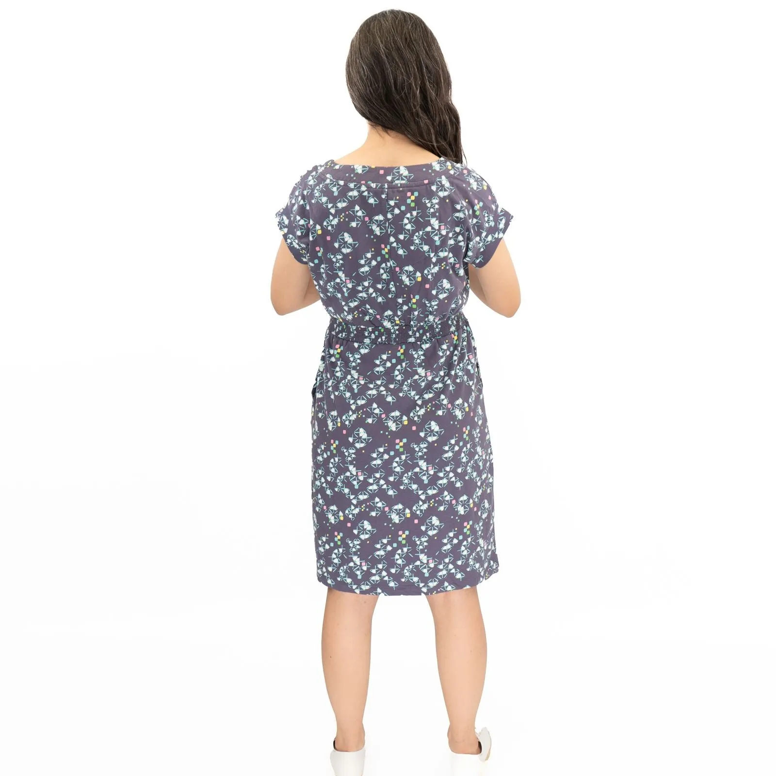 White Stuff Grey Penny Cotton Jersey Dress