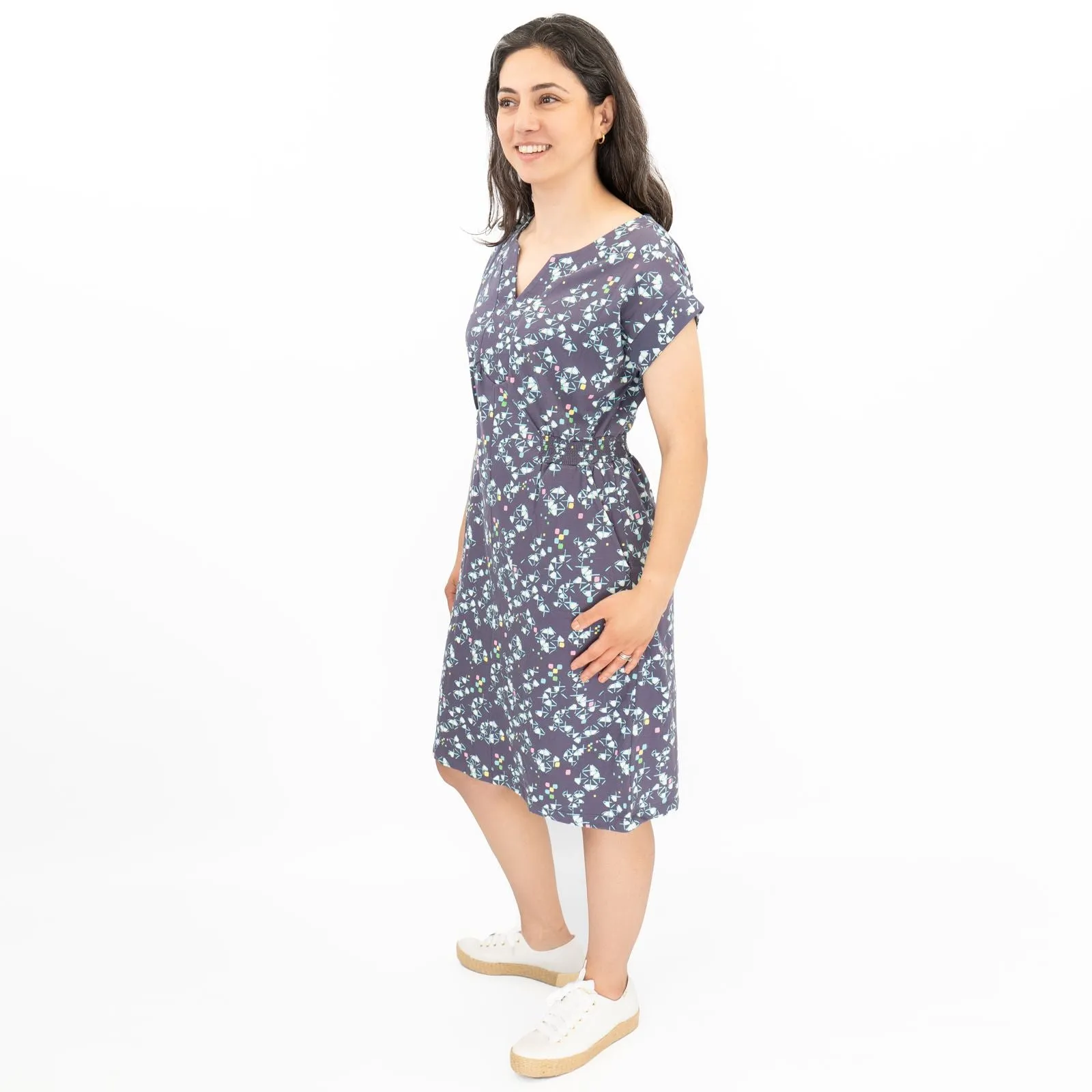 White Stuff Grey Penny Cotton Jersey Dress