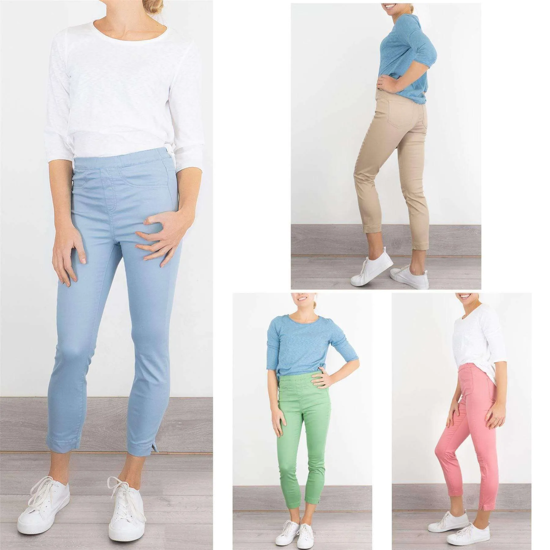 White Stuff Jade Cropped Pastel Colours Skinny Trousers