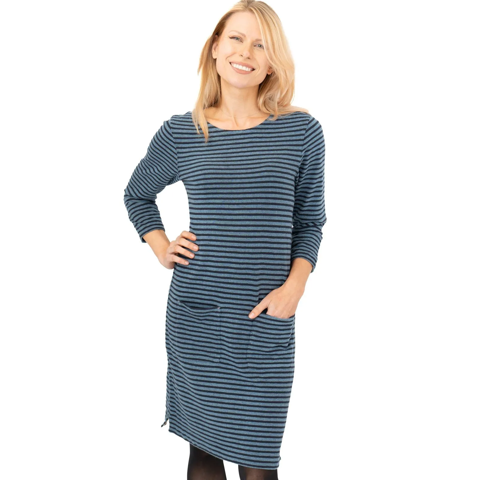 White Stuff Navy Skye Striped Jersey Dress