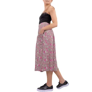 White Stuff Portray Pink Floral Print Lightweight Midi Skirt