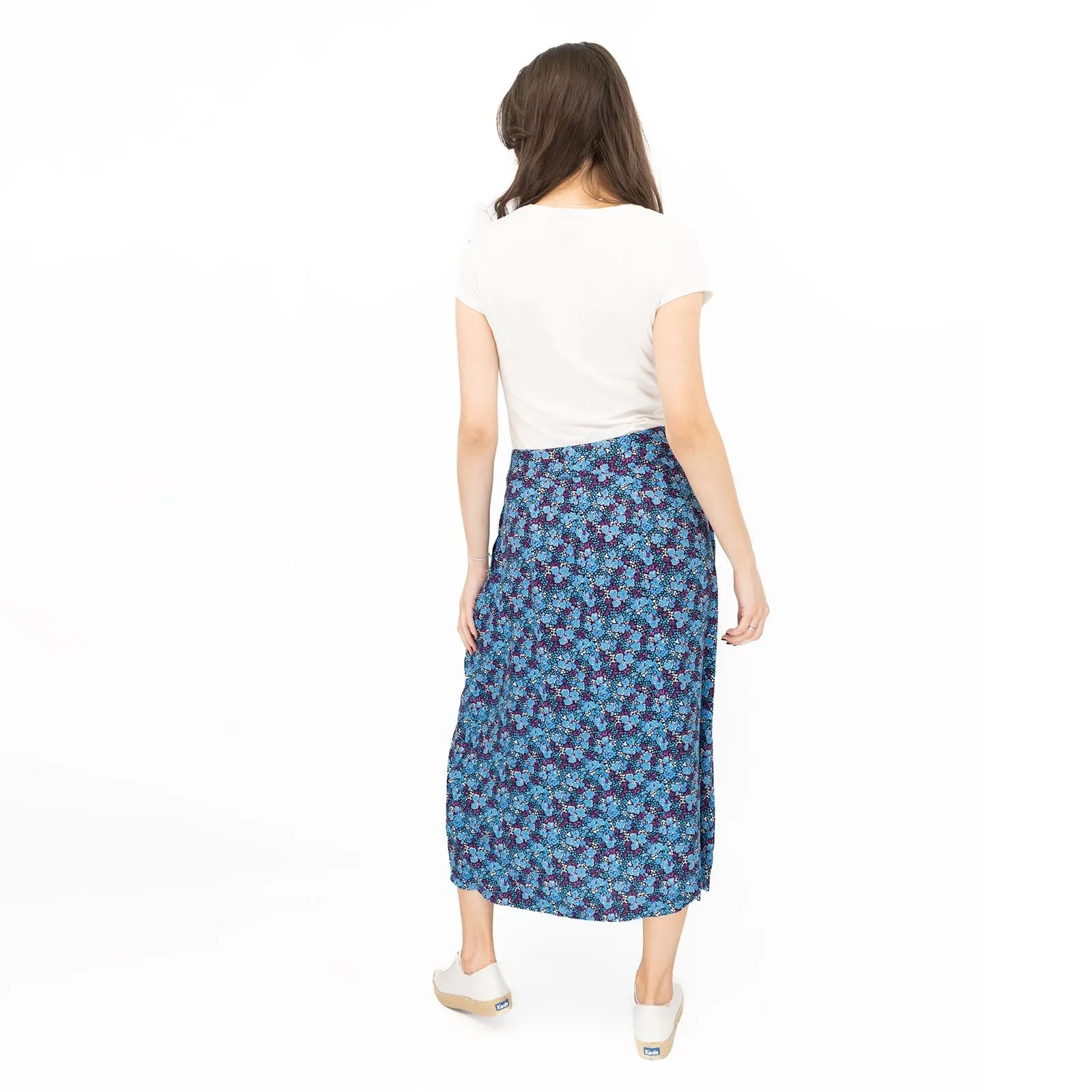 White Stuff Purple Floral Longer Length Midi Skirt