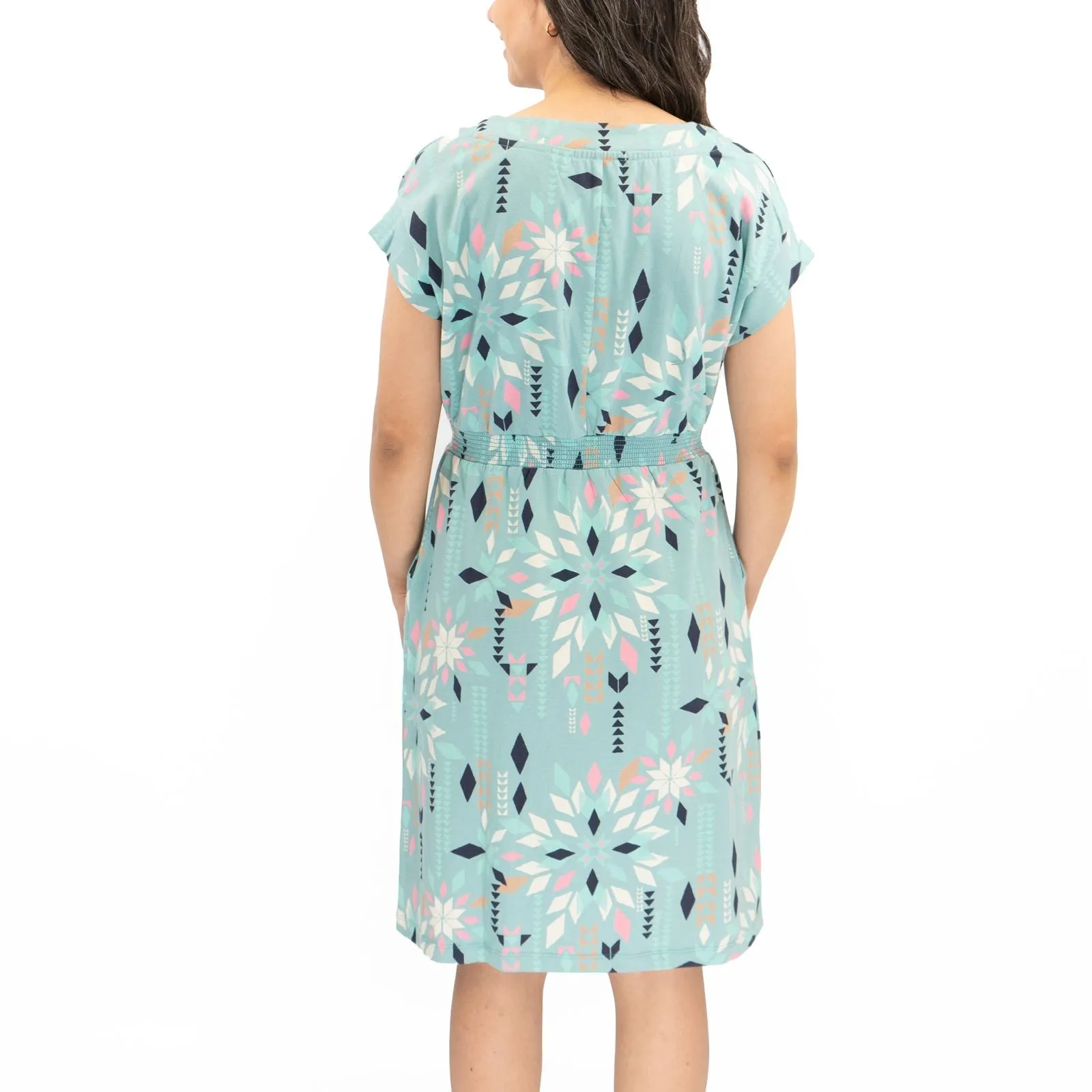 White Stuff Teal Blue Penny Cotton Jersey Dress