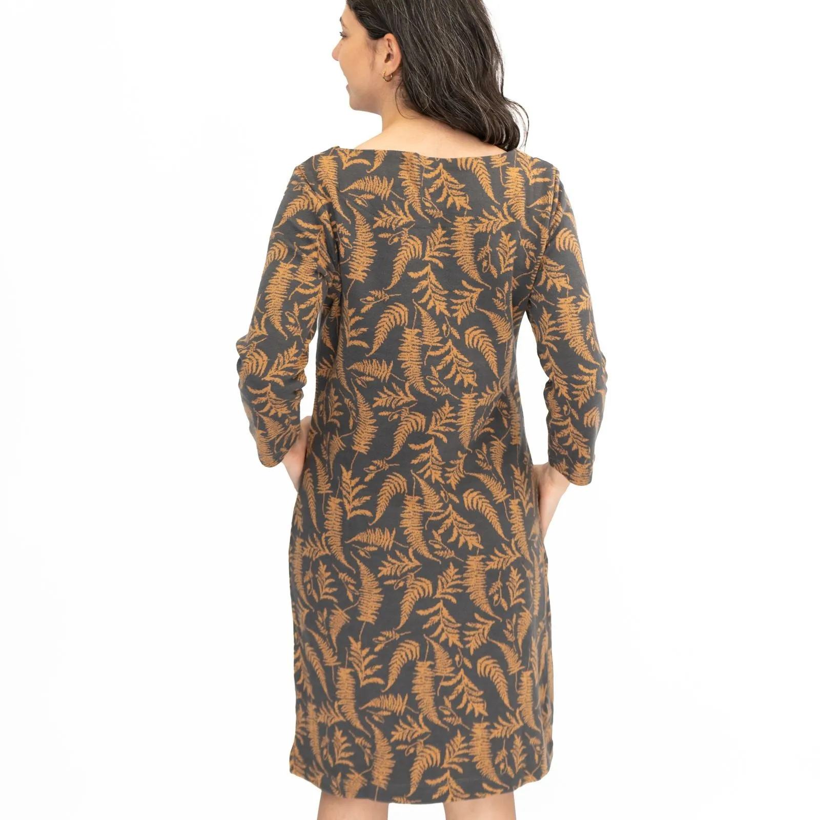 White Stuff Willow Grey Leaves Dress