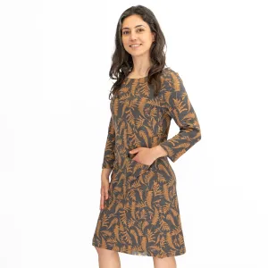 White Stuff Willow Grey Leaves Dress
