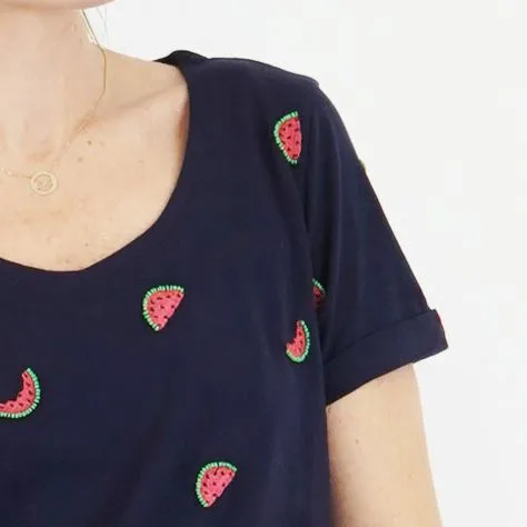 White Stuff Womens Watermelon Blue T-Shirt Summer Short Sleeve