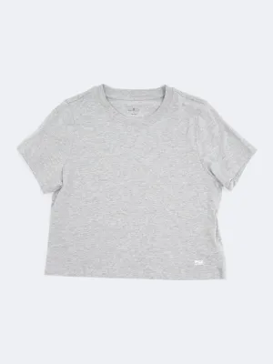Women's Brand Logo Printed T-Shirt,Light Grey