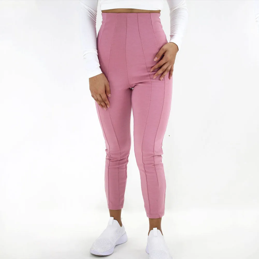Women's High Raise Casual Pant,Pink