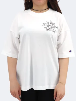 Women's Oversized Embroidered T-Shirt,White