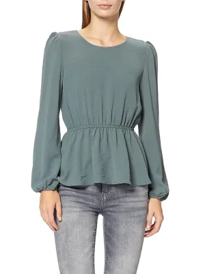 Women's Plain Peplum Top,Teal